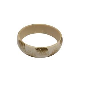 Vintage Classy Wide Bangle Bracelet Cream Brown Women's Fashion Jewelry